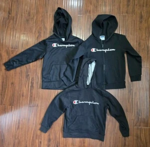 Champion Black Youth Hoodie Size Small - Lot of 3 - Picture 1 of 8