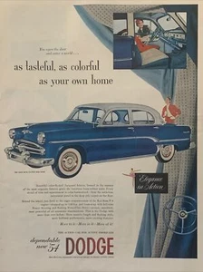 Pubblicità stampa auto Dodge 1953 vintage di buon gusto, colorata come la tua casa - Foto 1 di 1