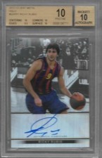BGS 10 PRISTINE 2012/13 Leaf Metal HOLO AUTO Ricky Rubio #d 39/50