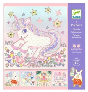 Djeco Stencil Art Set Of 5 Designs Children’s Creative Play Art Craft 4-7 Years - Picture 1 of 4