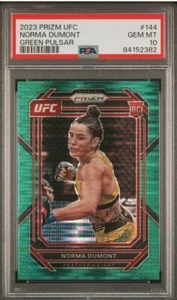 2023 Panini Prizm UFC Norma Dumont #144 Prizm Green Pulsar /25 PSA 10 RC Rookie - Bild 1 von 1