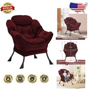 Versatile Thick Padded Velvet Chair - Stylish Seating for Reading, Dining & More - Picture 1 of 11