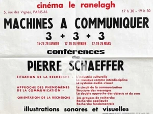 PIERRE SCHAEFFER Musique concrète MACHINES A COMMUNIQUER Ranelagh Affiche 1970 - Picture 1 of 1