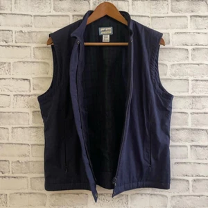 Women’s Pendleton flannel lined navy blue sleeveless vest Large - Picture 1 of 6