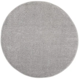4' X 4' Silver Grey Round Non Skid Indoor Outdoor Area Rug - Picture 1 of 1