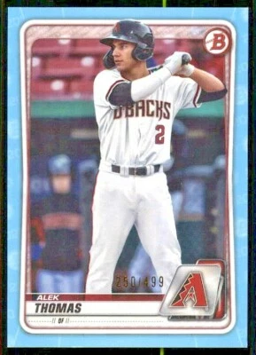 2020 BOWMAN DRAFT 1ST  SKY BLUE BD-195 ALEK THOMAS 250/499 DIAMONDBACKS - Image 1 of 2