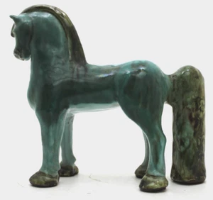 Interesting Modernist/Early 20th Century Turquoise Glazed Terracotta Horse - Picture 1 of 14