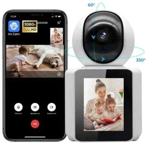Caméra Smart Vidéo Appel WIFI 2MP Sans Fil AI Babyphone CCTV Écran IPS IR - Picture 1 of 7