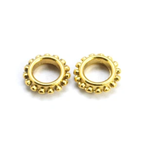 20pcs Tibetan Alloy Ring Metal Beads Antique Gold Large Hole Loose Spacer 13.5mm - Picture 1 of 1