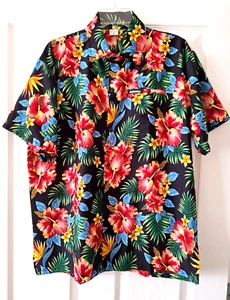 Rina Hawaiian Bahamas Island Shirt Short Sleeve Button-Up Men's Size Medium - Picture 1 of 4