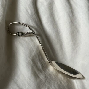 Georg Jensen COMPOTE SPOON sterling silver No. 21 Pea Pod Blossom 5 1/4 Inch - Picture 1 of 4