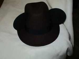 Disney Cruise Lines Mickey Ears Brown Felt Fedora Hat Cap one size - Picture 1 of 4