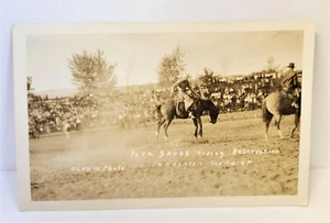 RPPC Pendleton Oregon Rodeo-Postkarte PETE GRUBB ProRodeo eingeführt 2014 - Bild 1 von 9