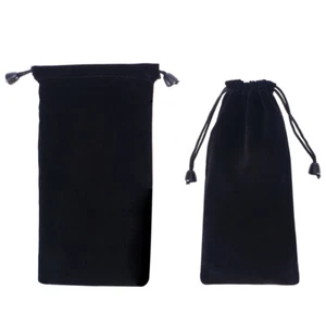 2Pcs Black Cloth Watch Storage Bag Jewelry Pouches Drawstring Bags - Picture 1 of 11