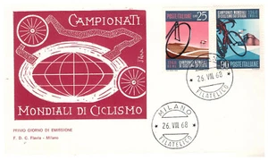 fdc FLAVIA: MONDIALI DI CICLISMO 1968, no viaggiata; AF_Milano - Foto 1 di 1