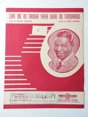 Nat King Cole sheet music Love Me Though There Were No Tomorrow   piano ukulele - Image 1 of 2