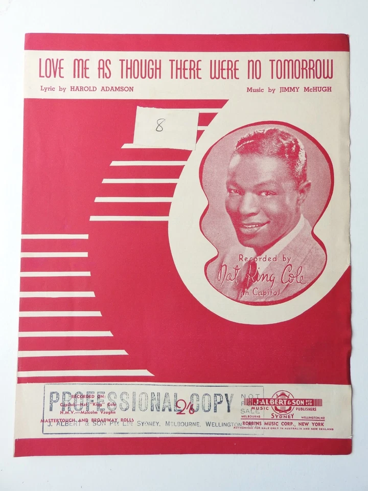 Nat King Cole sheet music Love Me Though There Were No Tomorrow   piano ukulele - Image 1 of 2