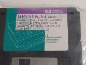 1996 HP OfficeJet Model 300 Printer Fax For Windows 3.1 & Win95 3 Disk UNOPENED - Picture 1 of 9