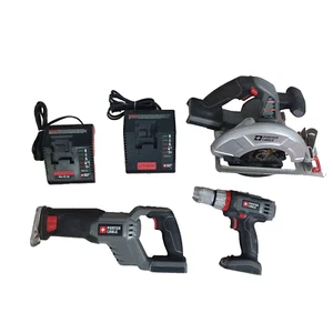 (5pc) PORTER-CABLE 18V MAX Cordless Drill Reciprocating Circular Saw Charger Kit - Picture 1 of 24