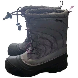 The North Face Snow Boots Youth Kids Size 4, Gray, Purple Therma Felt  Insulated - Picture 1 of 9