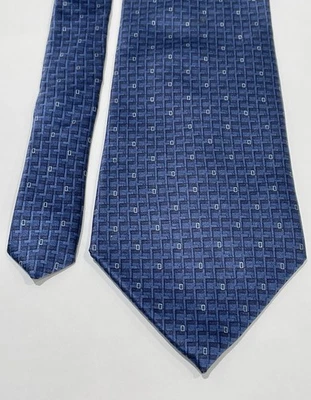 Corbata Savile Row 100 % seda clásica 57” azul marino geométrica para hombre Foto 1 de 4
