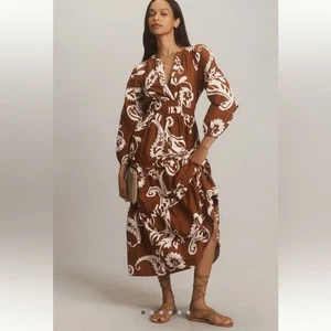 Anthropologie The Somerset Maxikleid: Langarm Popeline Edition Gr. Medium - Bild 1 von 16