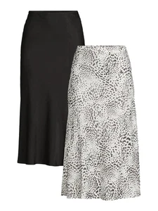 Falda midi sin mangas Time and Tru para mujer, paquete de 2, talla pequeña (4-6), negra/blanca - Imagen 1 de 3