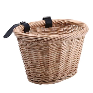 Front Handle Basket Rattan Child Picnic Wicker Rustic Handmade Food - Picture 1 of 12