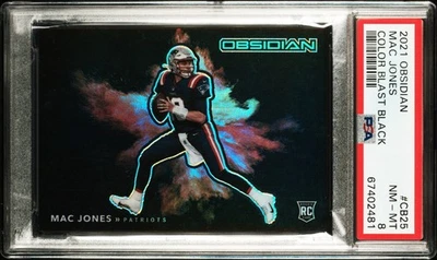 2021 Panini Obsidian Mac Jones Rookie RC Black Color Blast Colorblast PSA 8 SSP - Image 1 of 2