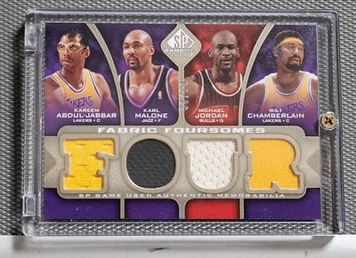 2009-10 SP Juego Usado Tela Foursomes Michael Jordan Malone Kareem Wilt/50 Foto 1 de 3