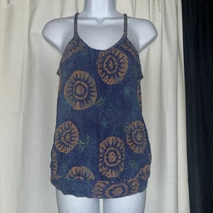 Decree Womens Camisole Top Size Medium Blue Floral Boho - Picture 1 of 2