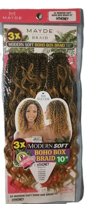 MAYDE Beauty Trenza 3X Moderna Suave Boho Caja Trenza 10" HTHoney Ganchillo y Gancho de Cierre Foto 1 de 4