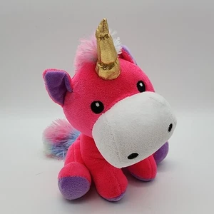 Burton + Burton rosa Einhorn Plüschtier 7 Zoll Regenbogenhaarschwanz Stofftier Spielzeug - Bild 1 von 10