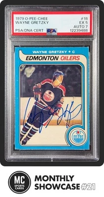 Tarjeta de novato firmada Wayne Gretzky PSA 5 1979 O-PEE-CHEE OPC HOCKEY #18 RC AUTO Foto 1 de 4