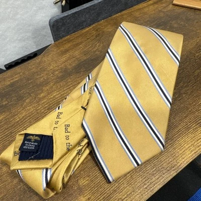 Eagle Shirtmakers Tie Bad to the Bone azul marino dorado rayas para hombre 62” X 3 1/2” Foto 1 de 4