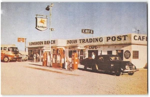 1947 Vintage Postcard LONGHORN RANCH Moriarty, NM ROUTE 66 Roadside Mobilgas - Picture 1 of 2