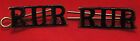 WWII ROYAL ULSTER RIFLES SHOULDER TITLE - Matched Pair - Blackened Brass