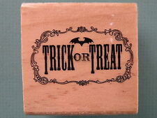 TRICK OR TREAT Phrase Label CRAFTSMART Rubber Stamp Halloween