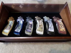 6 FRANKLIN MINT WOLF MESSER SET MIT VITRINE - Bild 1 von 7