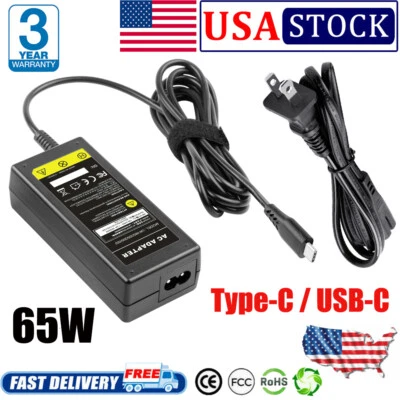 For Dell LA65NM190 AC Adapter Laptop Charger HA65NM190 65W USB Type C LA65NM190 - Image 1 of 4