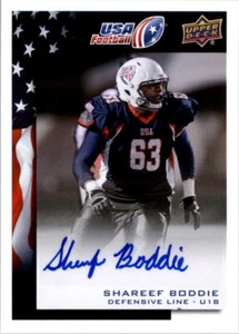 Autógrafos de fútbol americano 2014 Upper Deck USA #82 Shareef Boddie - casi nuevo-como nuevo - Imagen 1 de 2