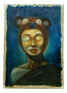olio su tela pittura surreale metafisica vintage autore anonimo anni 70 cm 50x70 - Imagen 1 de 6