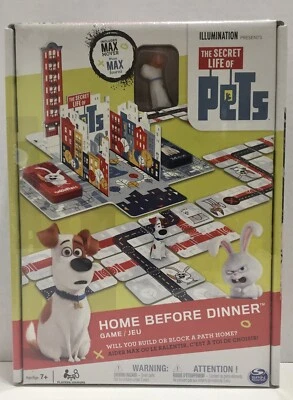 The Secret Life Of Pets Home Before Dinner Board Game with Max Dog Figure  - Image 1 of 4