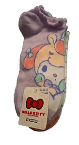 HELLO KITTY DESIGN Womens no show Socks 5 Pairs Size 4-10 PURPLE multi NEW - Picture 1 of 8