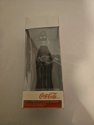 2008 COCA COLA BRAND COKE BOTTLE GLASS CHRISTMAS ORNAMENT   - Image 1 of 4