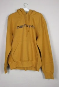 Mens Carhartt Hoodie Hooded Sweatshirt Ochre/Dark Navy Size S/XL