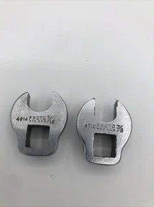 PROTO Professional 3/8 Drive 3/8 in & 7/16 Crowfoot Wrench No. 4914,4912 VTG - Picture 1 of 4