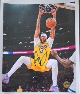 Фотография с автографом Энтони Дэвиса из Los Angeles Lakers 8x10 чемпион НБА сертификат подлинности НБА - Изображение 1 из 3
