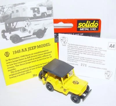 Solido 1:43 AA WILLYS JEEP "MOBILE OFFICE CARAVAN TOWING" Limited Edition MIB`93 - Image 1 of 4
