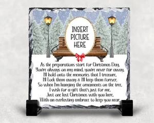 Personalised Memory in Heaven Memorial Photo Slate In Memory of Dad, Mum, Gran, - Picture 1 of 1